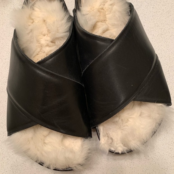 celine fur slides